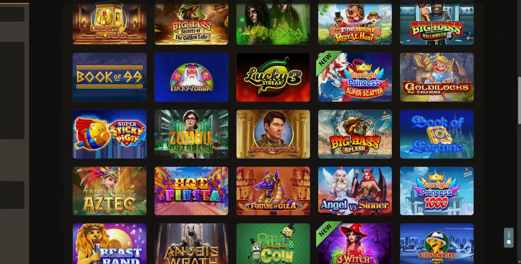 Личный кабинет игрока Slot Games casino